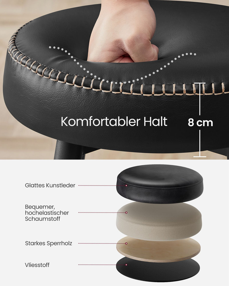 Barkrukken – Set van 2 – Industrieel Design – Inktzwart