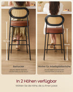 Barkrukken Set van 2 – Hoge Krukken – Gebogen Rugleuning – Ontbijtbar