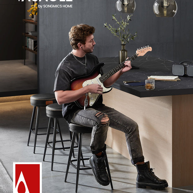 Barkruk set van 2 – Karamelbruin – Zithoogte 65 cm