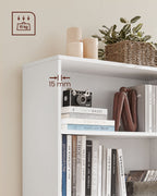 Boekenkast – 4 Niveaus – Verstelbare Planken – Wit