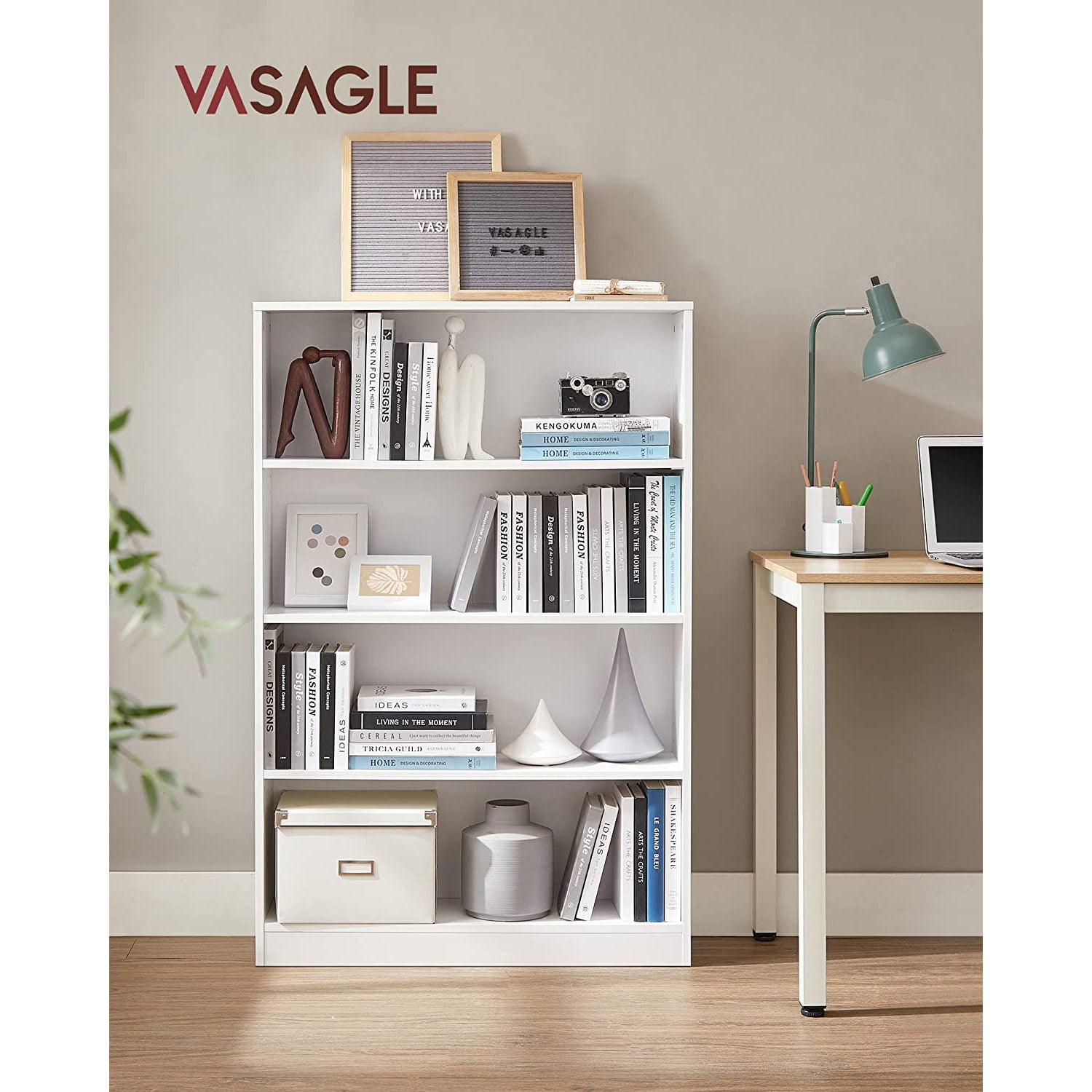 Boekenkast – 4 Niveaus – Verstelbare Planken