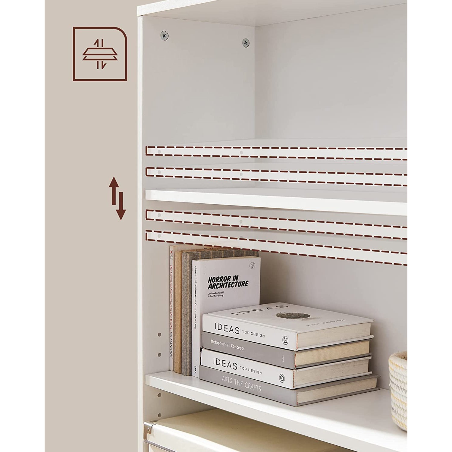 Boekenkast – 4 Niveaus – Verstelbare Planken