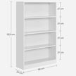 Boekenkast – 4 Niveaus – Verstelbare Planken – Wit