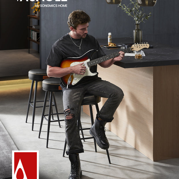 Barkruk Set van 2 – Hoogte 76 cm – Staal – Inktzwart