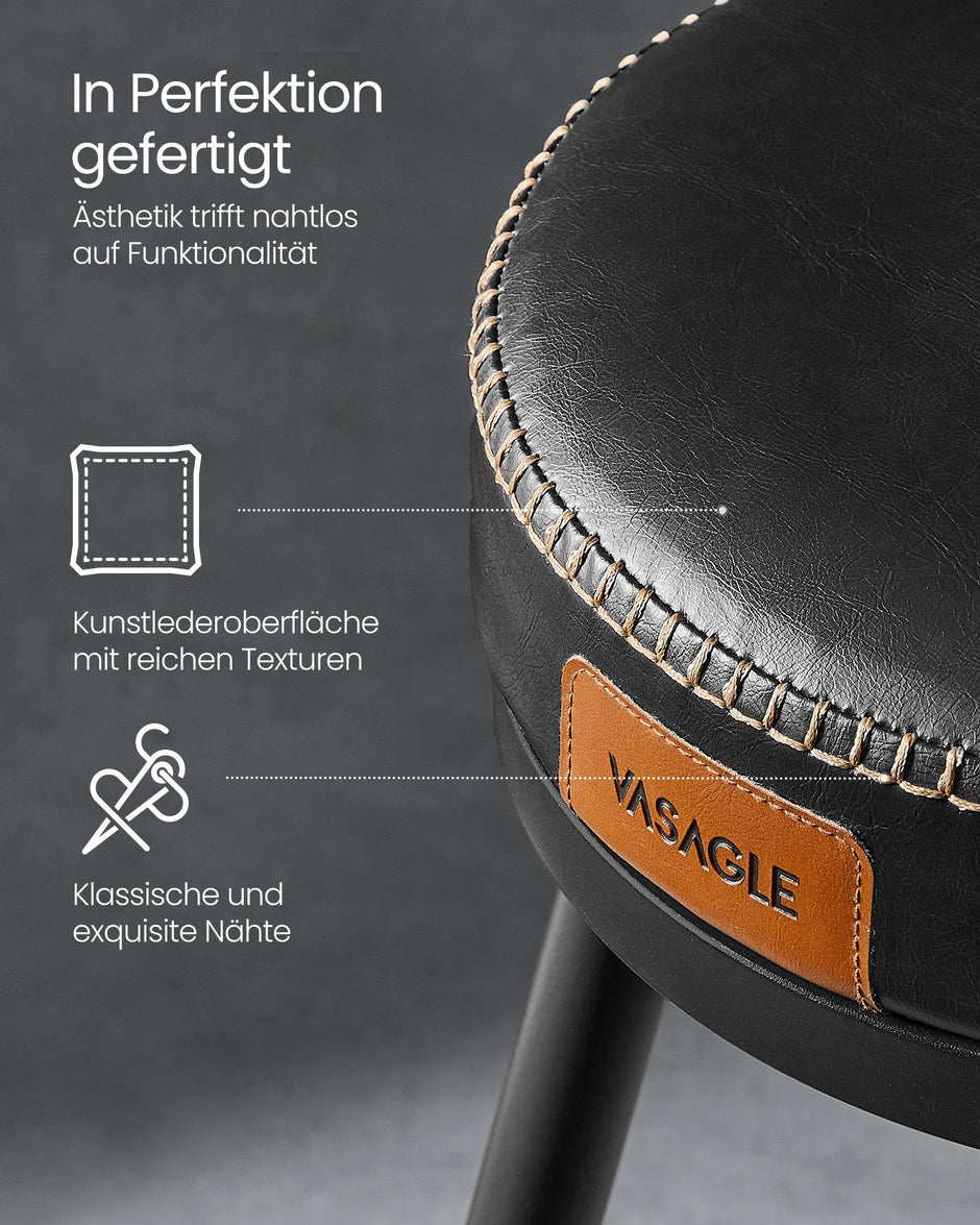 Barkruk Set van 2 – Hoogte 76 cm – Staal – Inktzwart