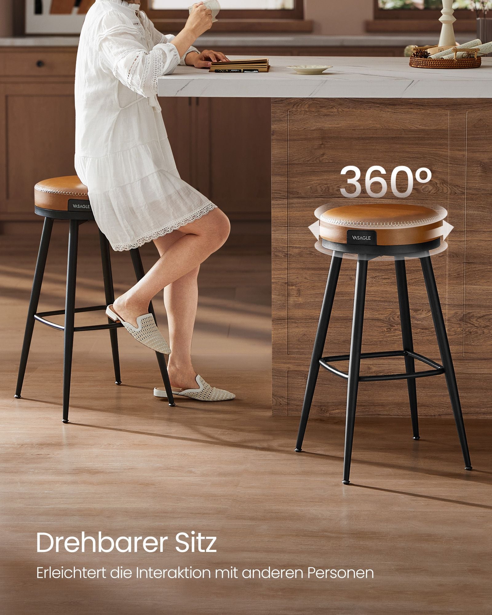 Barkruk Set Van 2 76 Cm Hoog Karamelbruin