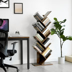 Boekenkast - 8-niveaus - Staande plank - Boekenrek - Bruin
