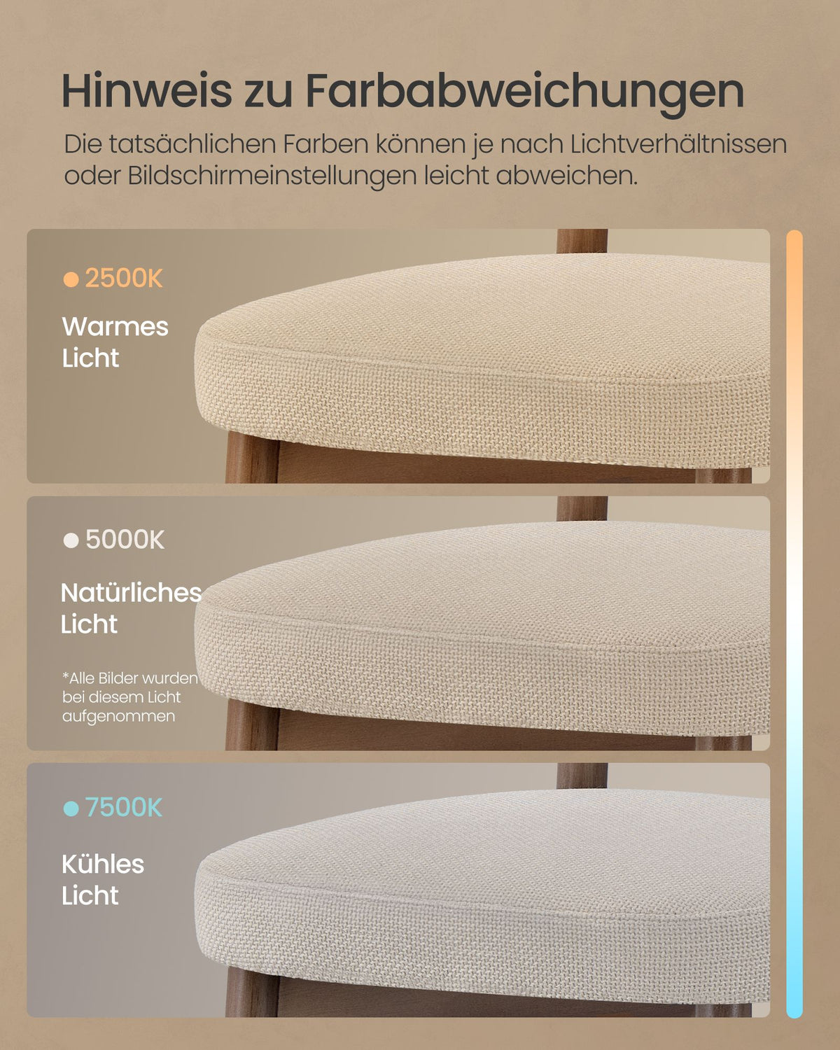 Barkruk - 2-Delige Set met Rugleuning en Houten Poten - Lichtbeige - 50 x 51,5 x 95,5 cm