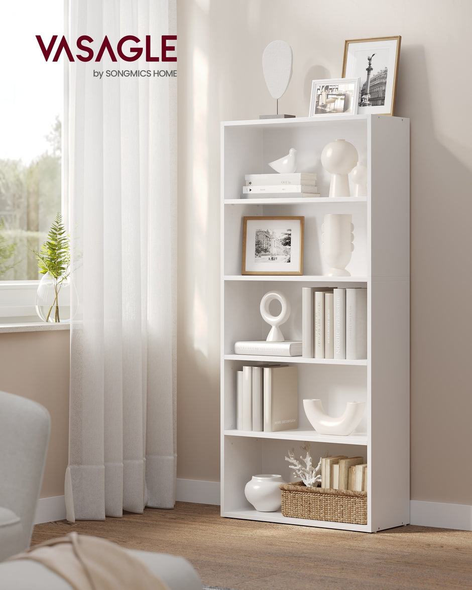 Boekenkast - 5 Planken - Verstelbare Planken - 134 cm - Wolkenwit
