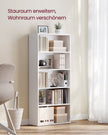 Boekenkast - 5 Planken - Verstelbare Planken - 134 cm - Wolkenwit