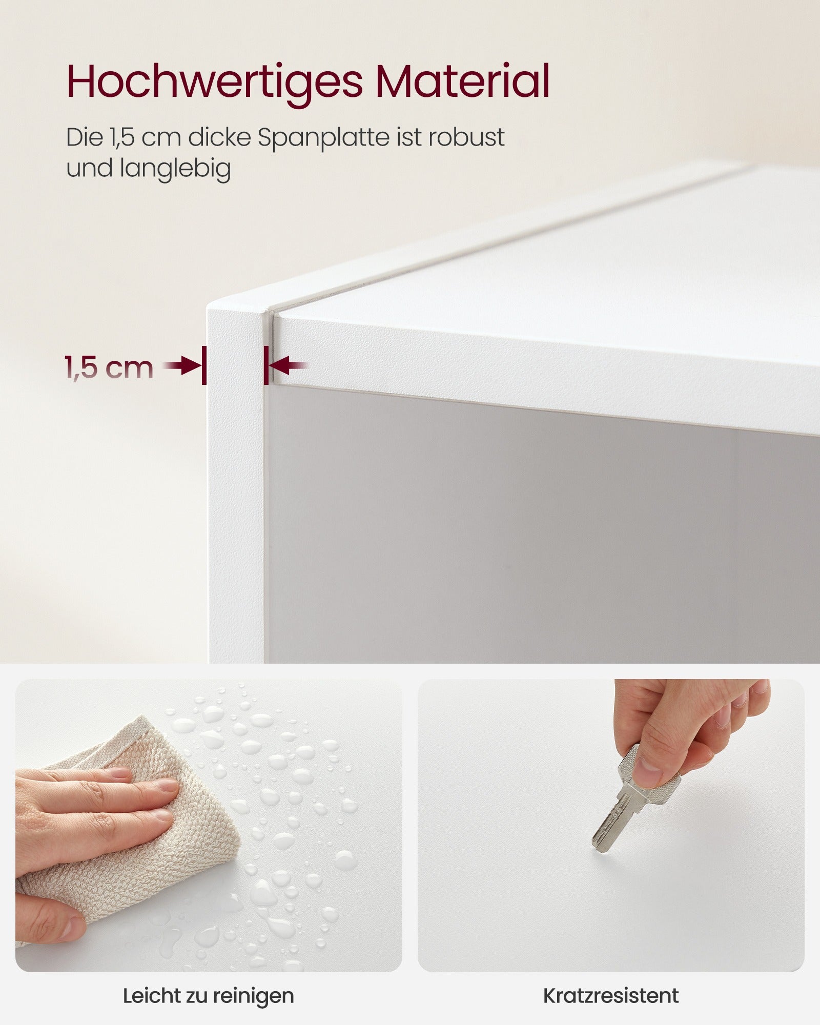 Boekenkast - 5 Planken - Verstelbare Planken - 134 cm - Wolkenwit
