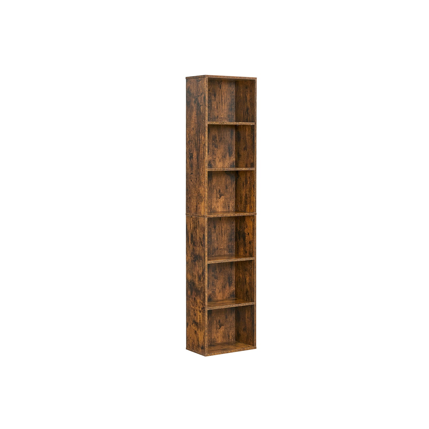 Boekenkast, Met 6 Niveaus 24 X 40 X 178,5 Cm Vintage Bruin