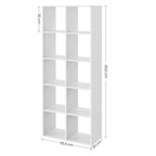 Boekenkast - Woonkamerkast - Opbergkast - Met 10 vakken - Wit