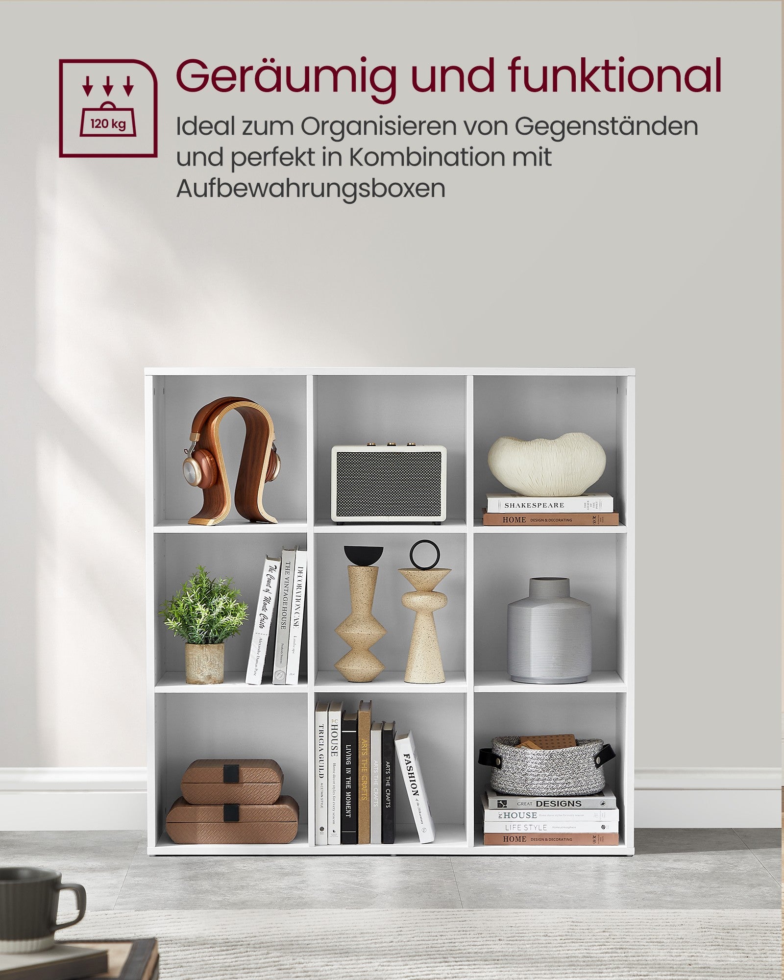 Boekenkast - 9 Vakken - Kubusplank - Vrijstaand - Wit