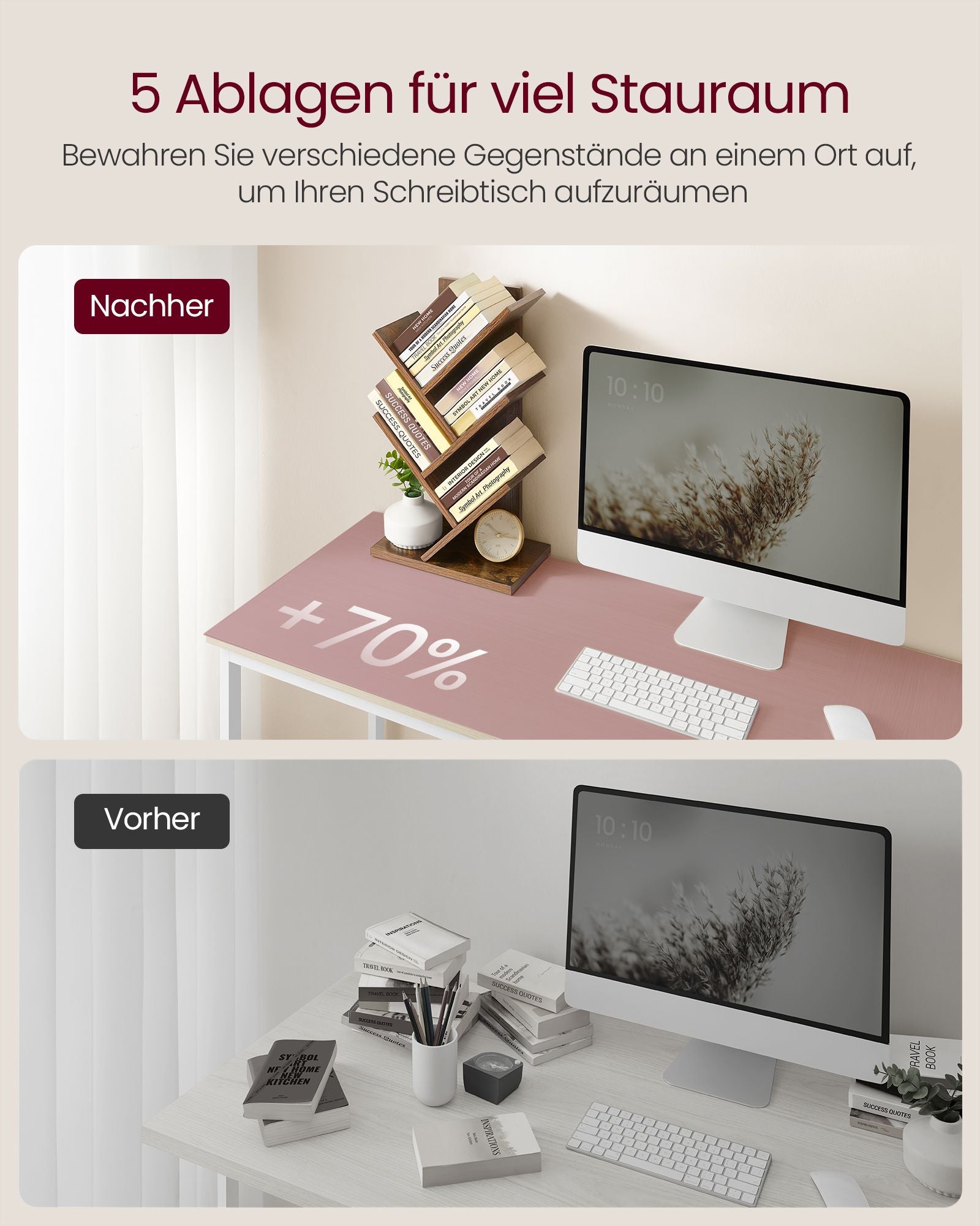 Boekenkast – boomvorm – ruimtebesparend – vintage bruin