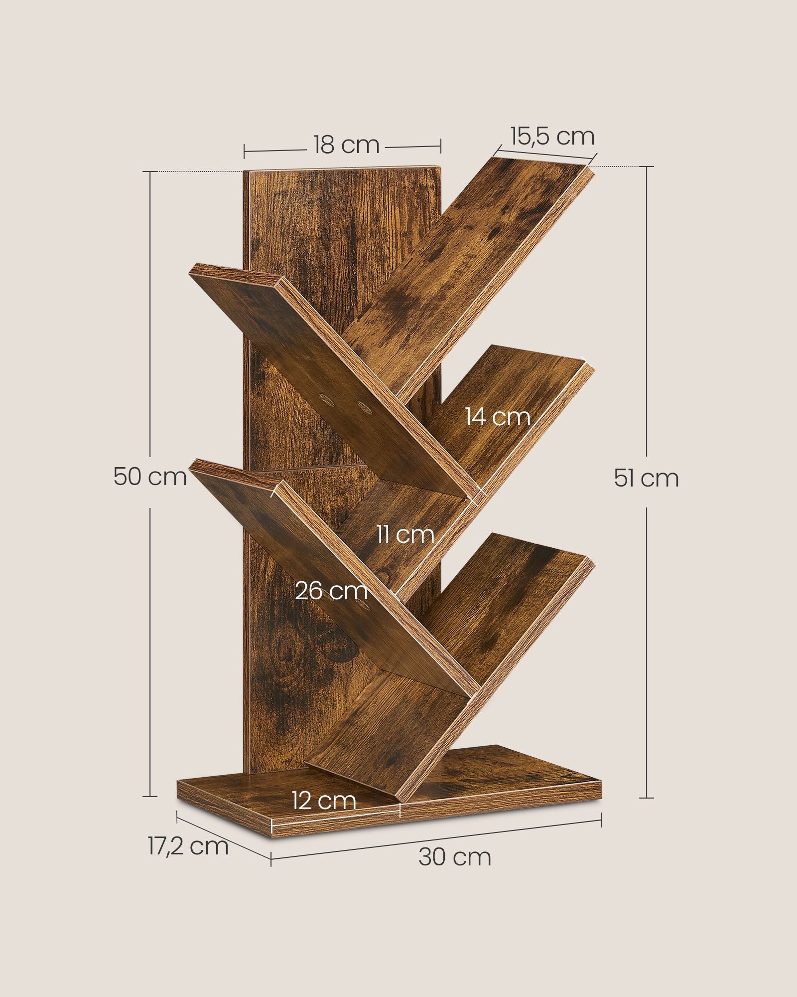 Boekenkast – 17,2 x 30 x 51 cm – met Spaanplaat