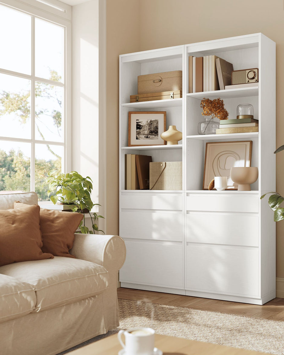 Boekenkast met 3 lades – 30 x 57,1 x 180 cm – Spaanplaat