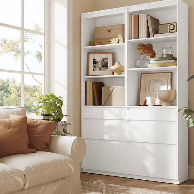 Boekenkast met 3 lades – 30 x 57,1 x 180 cm – Spaanplaat