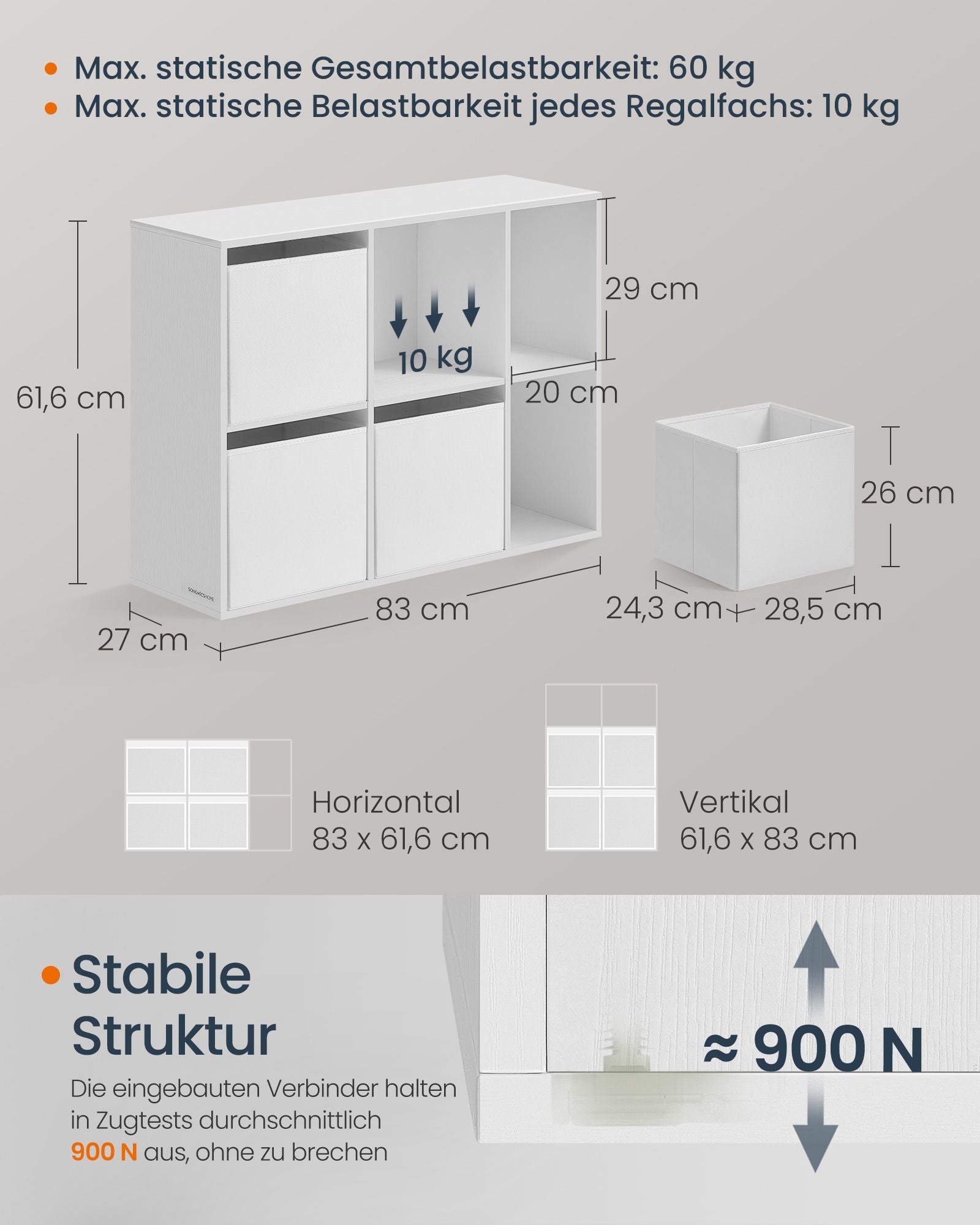 Boekenkast Met 6 Vakken 27 X 83 X 61,6 Cm Sneeuwwit