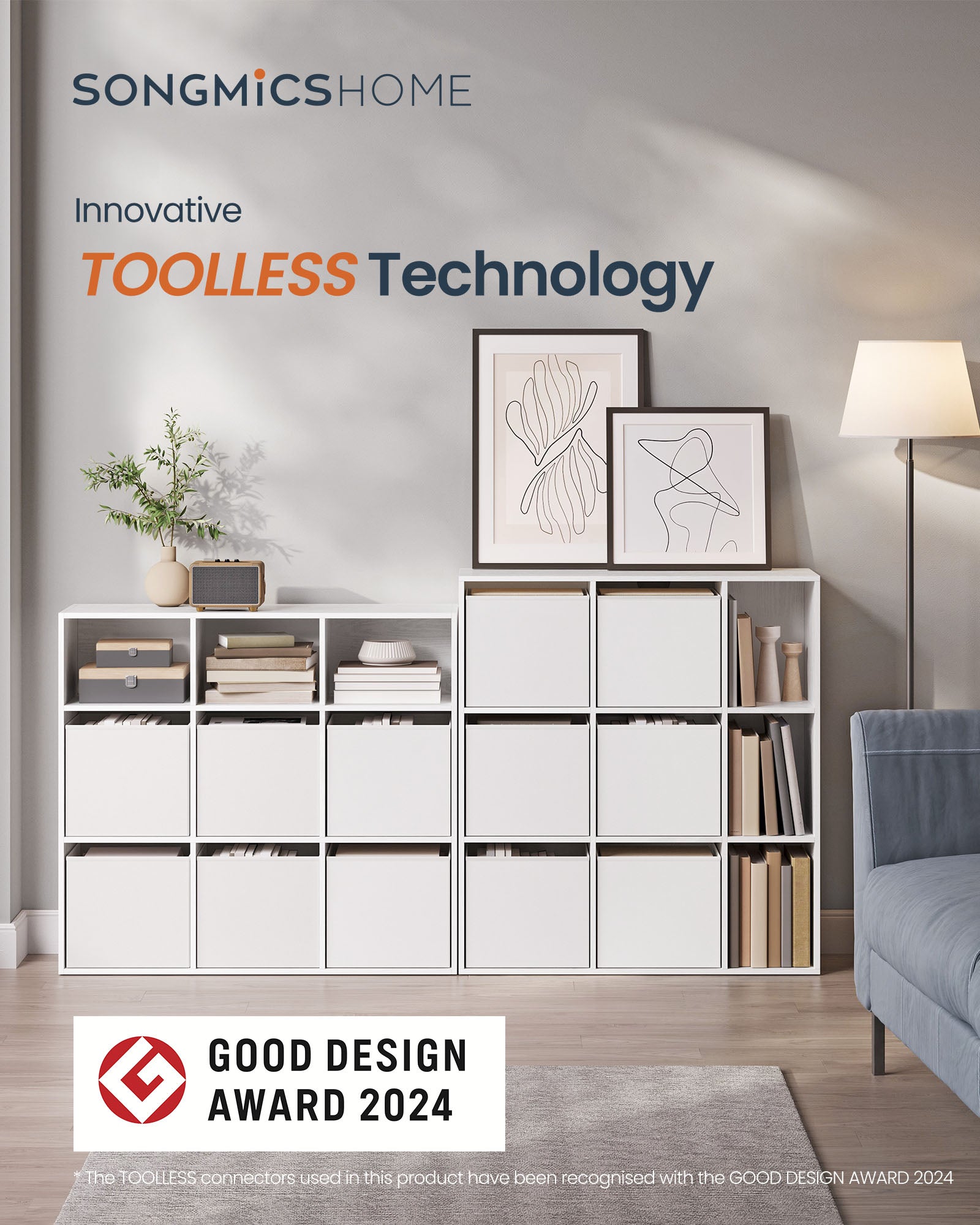 Boekenkast – Gereedschapsloos – Opbergmeubel – Sneeuwwit