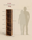 Boekenkast - 6 Planken - Smal - Verstelbare Planken - Vintage Bruin
