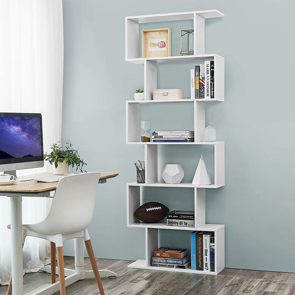 Boekenkast met 6 niveaus – Veiligheid door verankeringspunten – 70 x 24 x 190,5 cm
