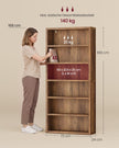 Boekenkast – 6 Niveaus – Verstelbare Planken – Hout – 168 cm Hoog – Honingbruin