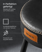 Barstoelen Set Van 2 Met Draaibare Rugleuning Inktzwart