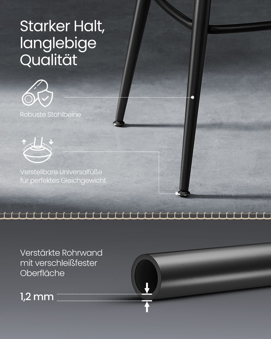 Barstoelen Set Van 2 Met Draaibare Rugleuning Inktzwart
