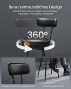 Barstoelen Set Van 2 Met Draaibare Rugleuning Inktzwart