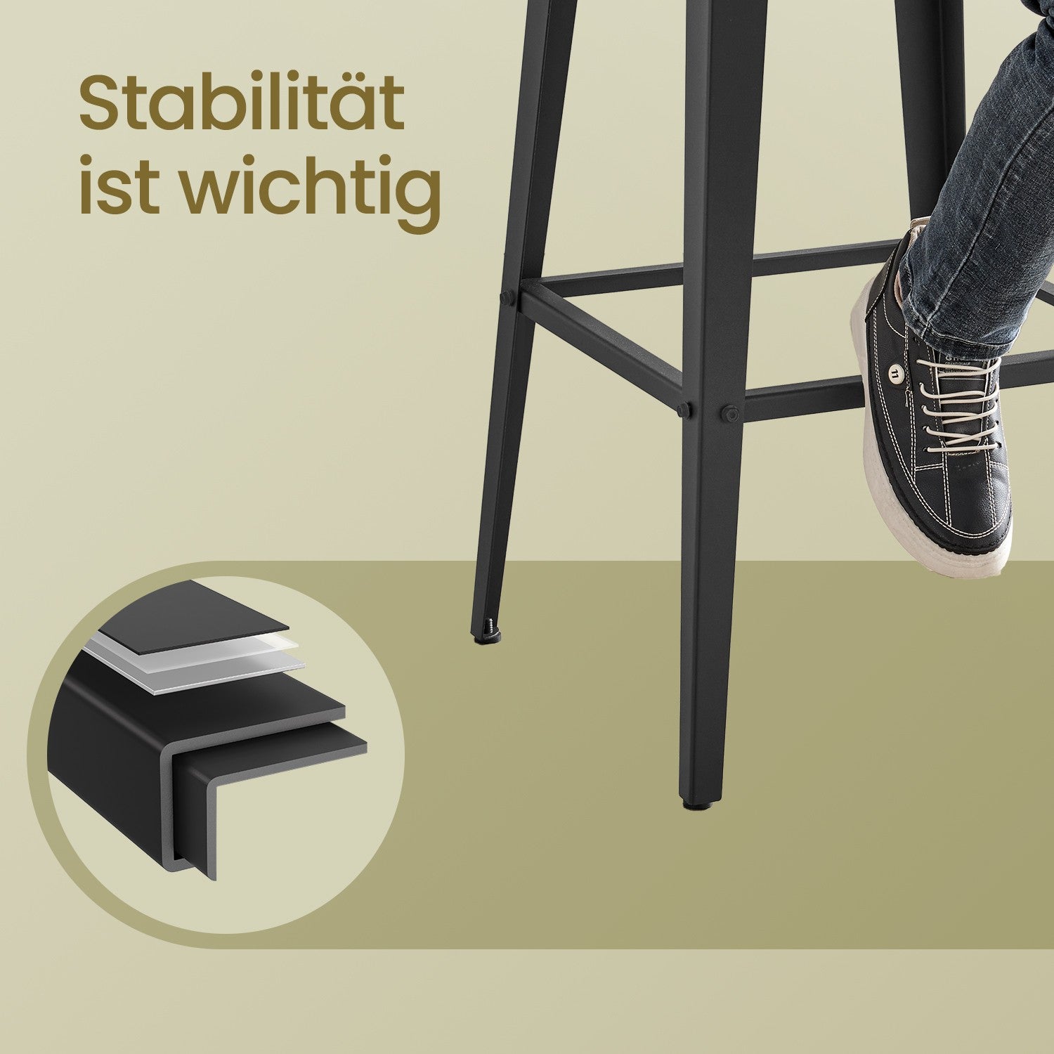 Barkrukken – Set van 2 – Met Rugleuning – Essenzwart – Inktzwart