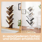 Boekenkast – 9 niveaus in boomvorm, ruimtebesparende hoekplank