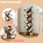 Boekenkast – 9 niveaus in boomvorm, ruimtebesparende hoekplank