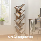 Boekenkast – 9 niveaus in boomvorm, ruimtebesparende hoekplank