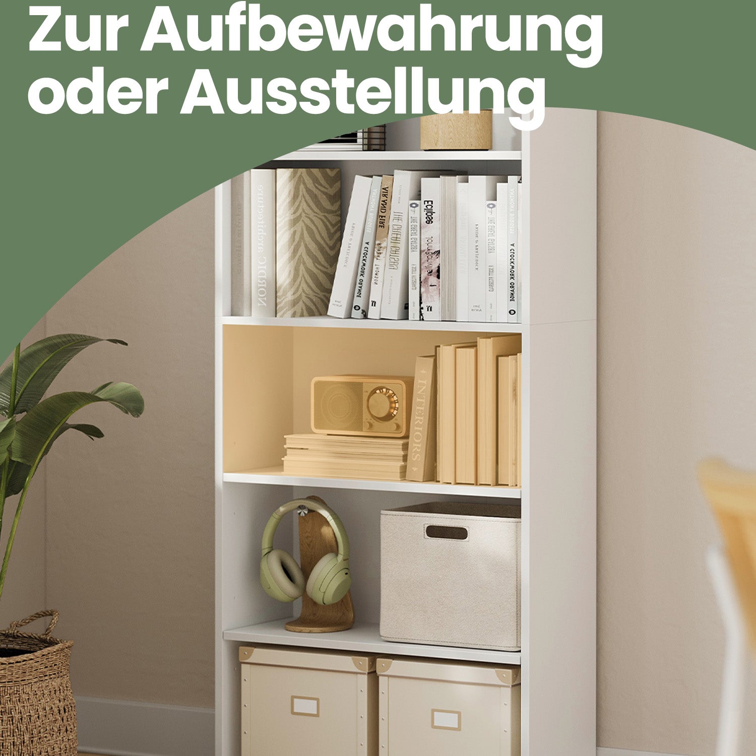 6-laags boekenkast in Scandinavische stijl, staande plank voor woonkamer