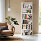 6-laags boekenkast in Scandinavische stijl, staande plank voor woonkamer