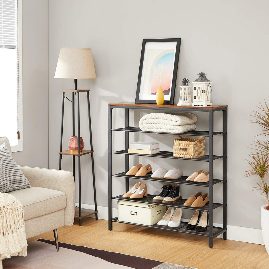 Schoenenrek – 5 niveaus – Robuust stalen frame – Voor 20 paar schoenen