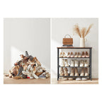 Schoenenrek – 3 Open Planken – Vintage Bruin/Zwart