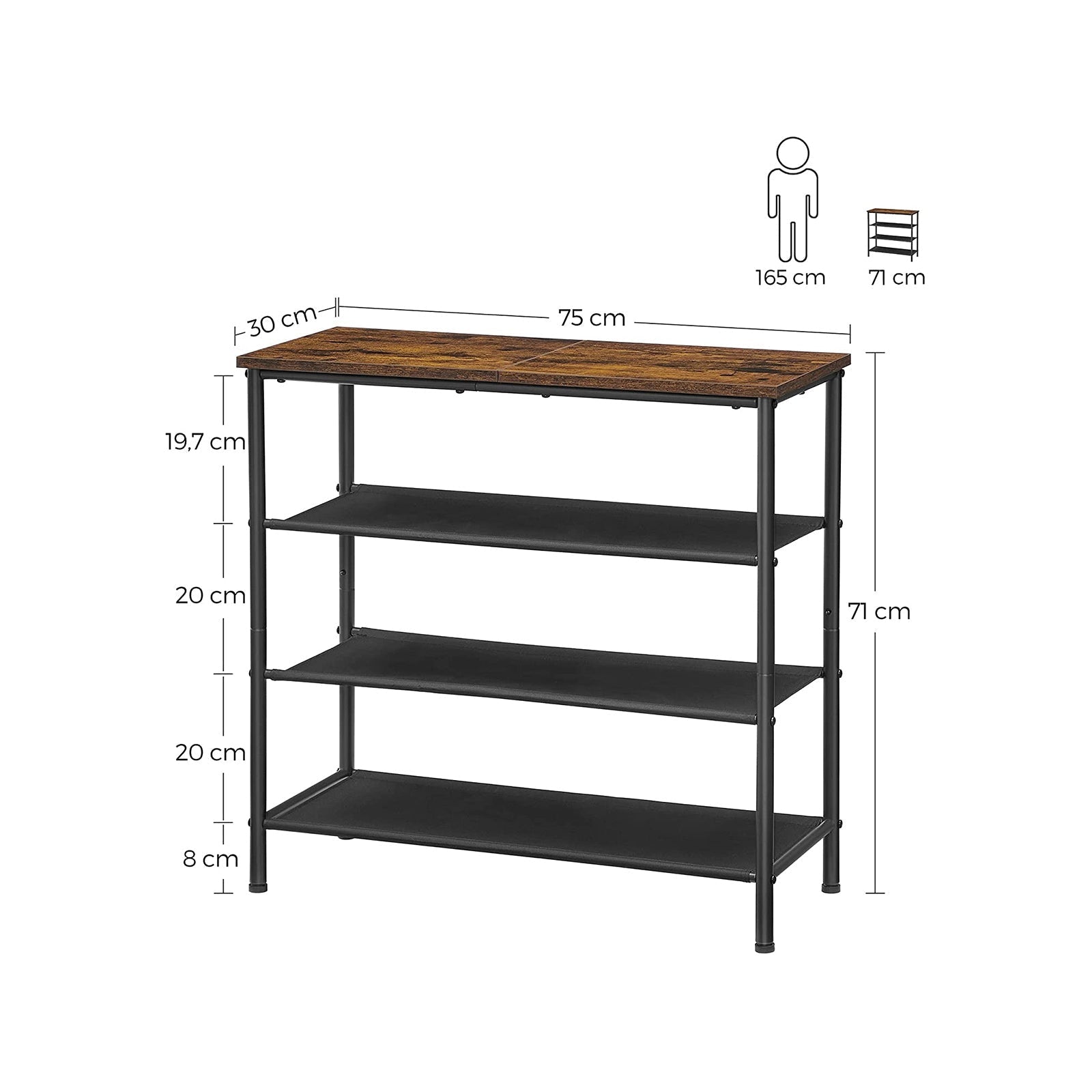 Schoenenrek – 3 Open Planken – Robuust Stalen Frame – Anti-kantelbeveiliging