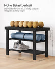 Schoenenbank - Bamboe - 3 Planken - 70 cm - Zwart