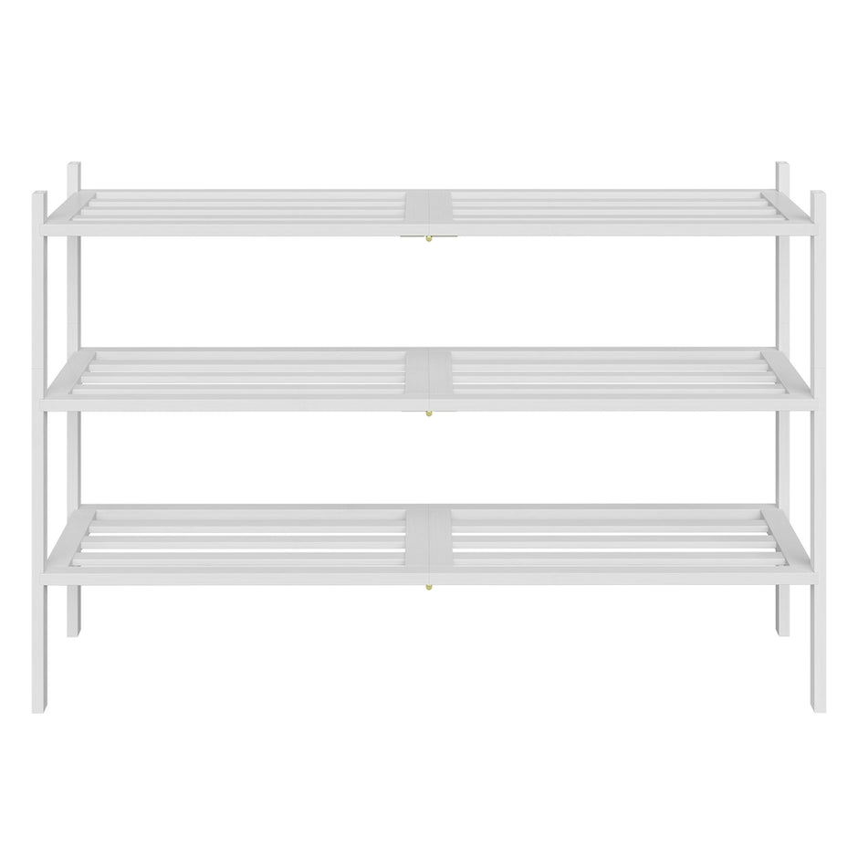 Schoenenrek - 25 x 70 x 51,5 cm - Stapelbaar - Bamboe - Wit - Max. draagkracht 30 kg