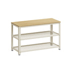 Schoenenbank – 2 legplanken – vintage bruin/zwart