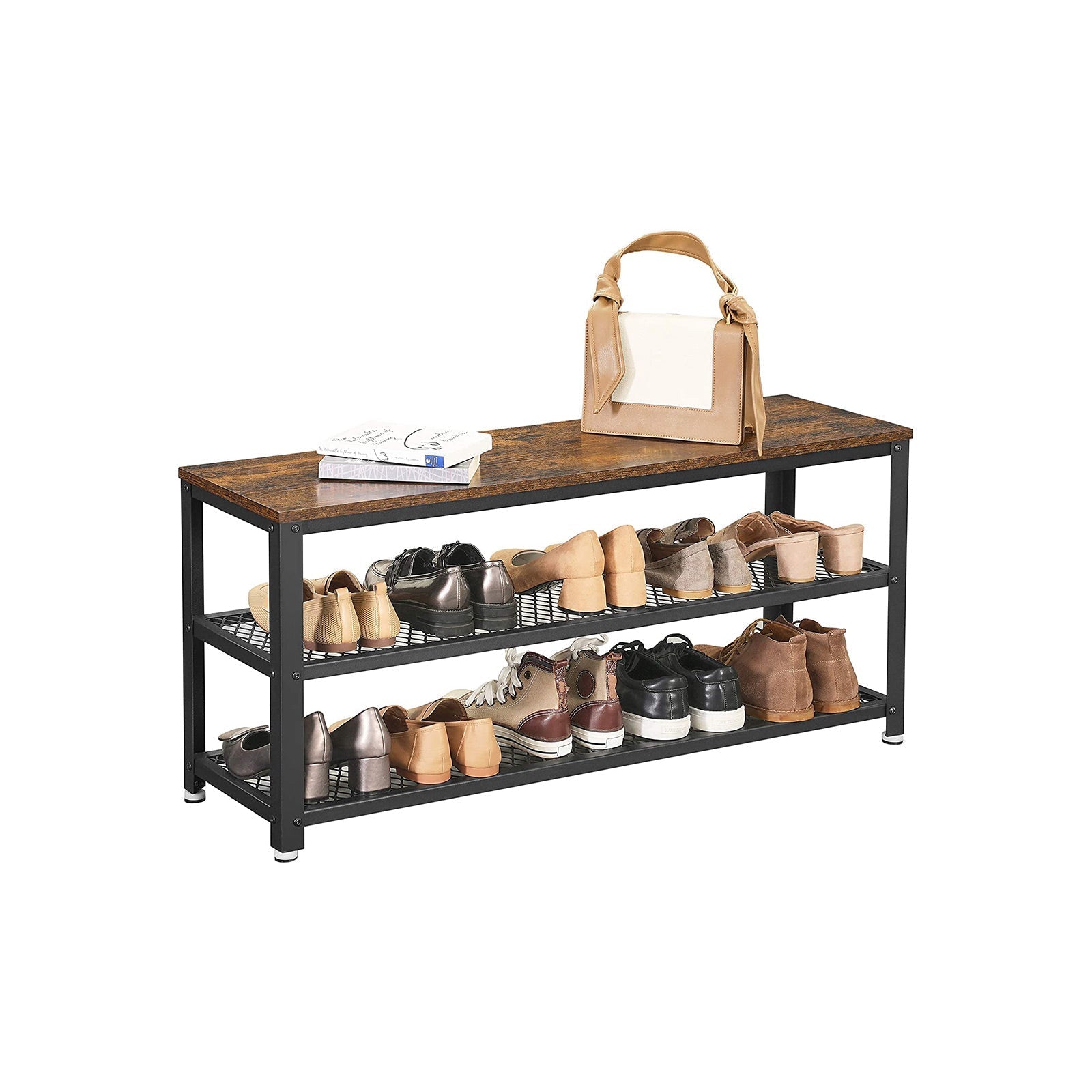 Schoenenbank – 2 Planken – Stevig Stalen Frame – Voor 8-10 Paar Schoenen