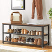 Schoenenbank – 2 Planken – Stevig Stalen Frame – Voor 8-10 Paar Schoenen