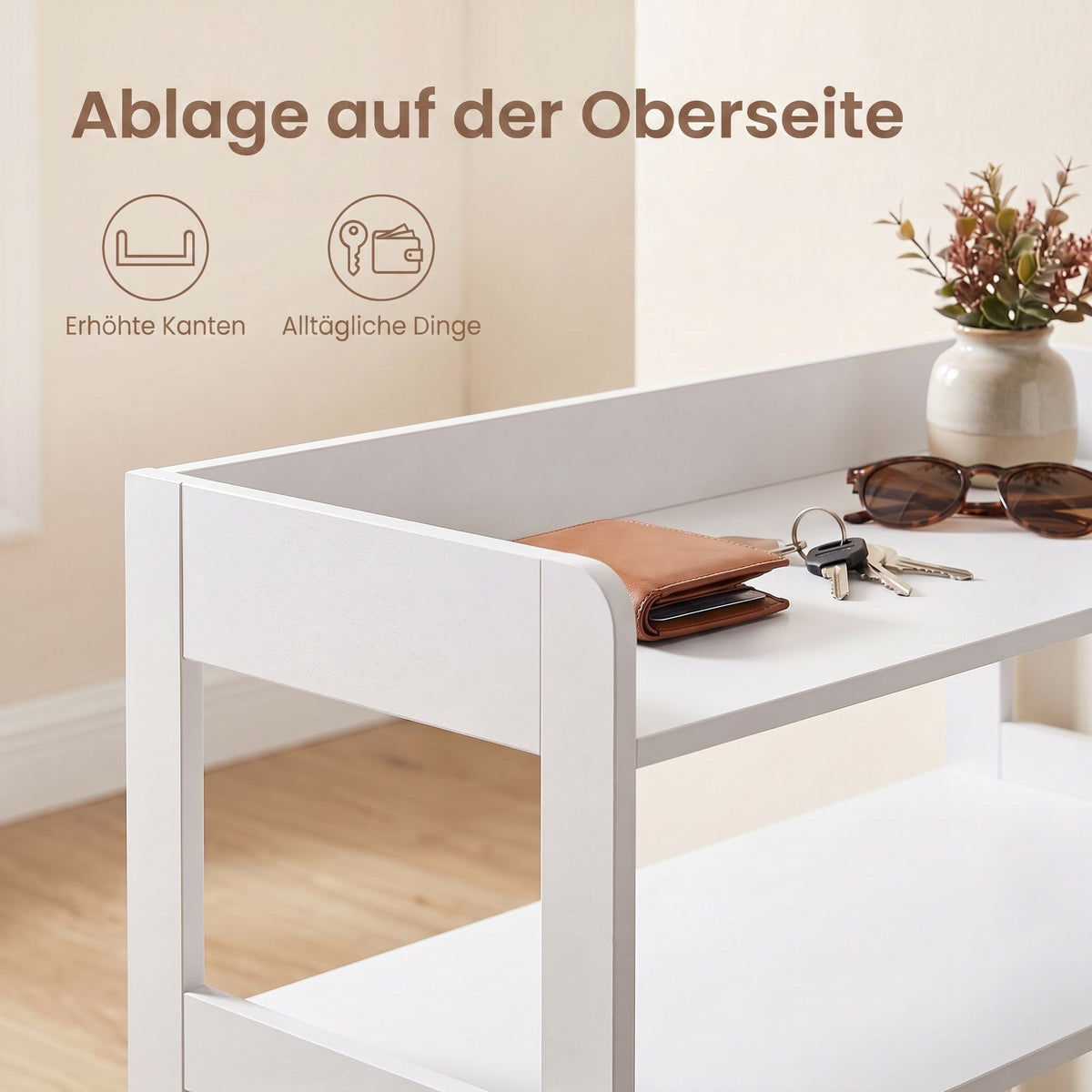 Schoenenbank - Met Zitkussen en Opbergruimte - Wit - 63 x 30 x 66 cm