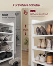 Schoenenrek – 5 Niveaus – Met Bovenplank – 63 cm – Wolkenwit