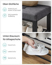 Schoenenbank – 3 Etages – Gevoerde Zitting – Metalen Frame – 80 cm – Leigrijs en Zwart
