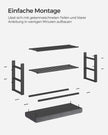 Schoenenbank – 3 Etages – Gevoerde Zitting – Metalen Frame – 80 cm – Leigrijs en Zwart