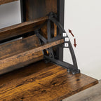 Schoenenkast – 4 kleppen – Industrieel – Bruin / Zwart