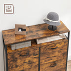 Schoenenkast – 4 kleppen – Industrieel – Bruin / Zwart